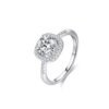 92.5 Sterling Silver Halo Solitaire Ring with Round-Cut Zircon Stone – Zaishree